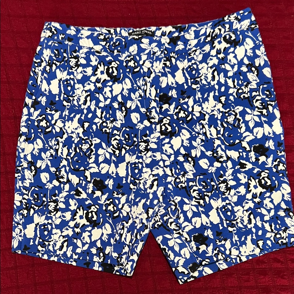 Mario Serrani Blue and White Floral Women's Shorts